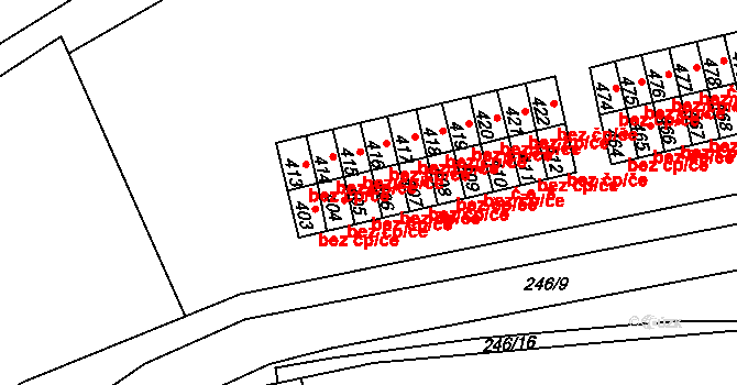 Hostomice 45086052 na parcele st. 405 v KÚ Hostomice nad Bílinou, Katastrální mapa