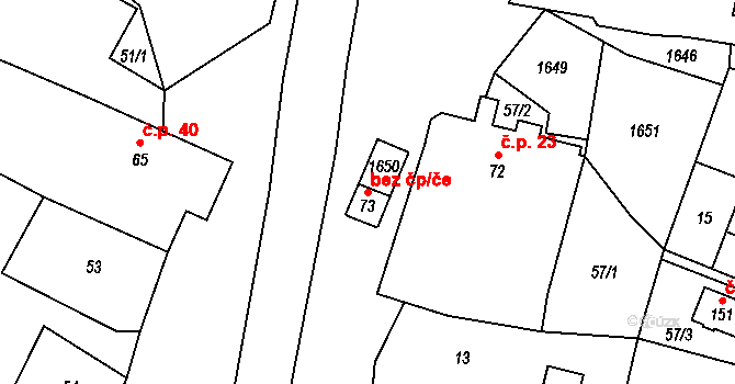 Přeborov 46232052 na parcele st. 73 v KÚ Přeborov, Katastrální mapa