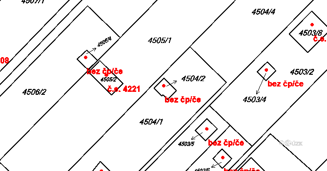 Znojmo 47511052 na parcele st. 4504/2 v KÚ Znojmo-město, Katastrální mapa