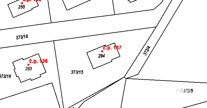 Lipovka 137, Rychnov nad Kněžnou na parcele st. 294 v KÚ Lipovka u Rychnova nad Kněžnou, Katastrální mapa