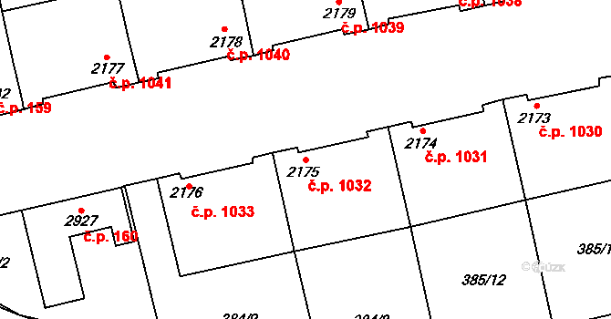 Sušice II 1032, Sušice na parcele st. 2175 v KÚ Sušice nad Otavou, Katastrální mapa