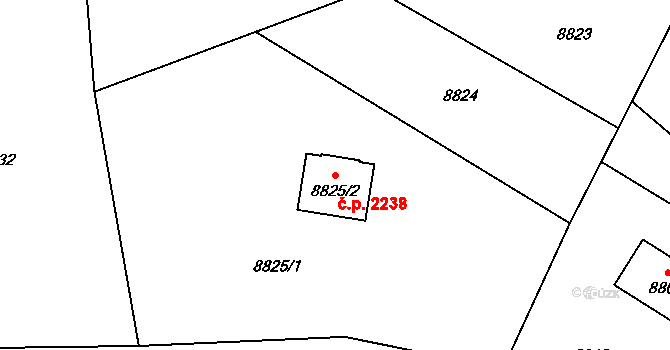 Vsetín 2238 na parcele st. 8825/2 v KÚ Vsetín, Katastrální mapa