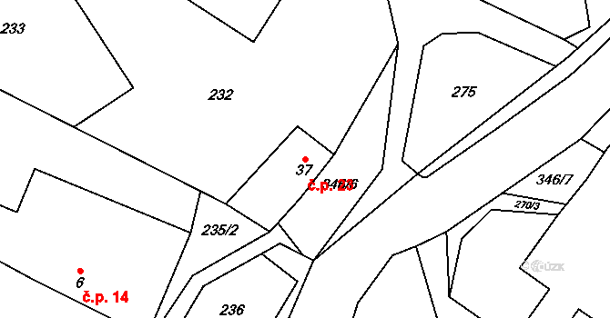 Sulíkov 23 na parcele st. 37 v KÚ Sulíkov, Katastrální mapa
