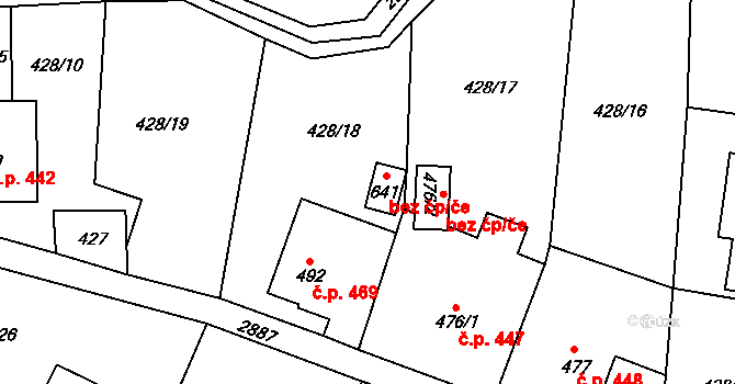 Velký Šenov 78957052 na parcele st. 641 v KÚ Velký Šenov, Katastrální mapa