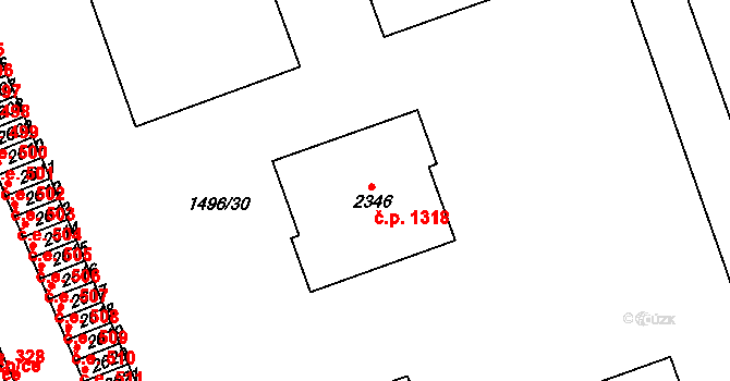 Humpolec 1318 na parcele st. 2346 v KÚ Humpolec, Katastrální mapa