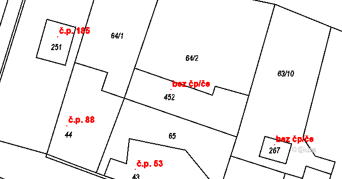 Tachlovice 96482052 na parcele st. 452 v KÚ Tachlovice, Katastrální mapa