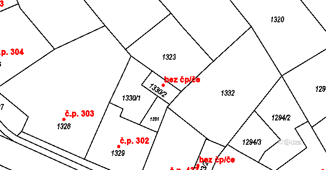 Šardice 96812052 na parcele st. 1330/2 v KÚ Šardice, Katastrální mapa