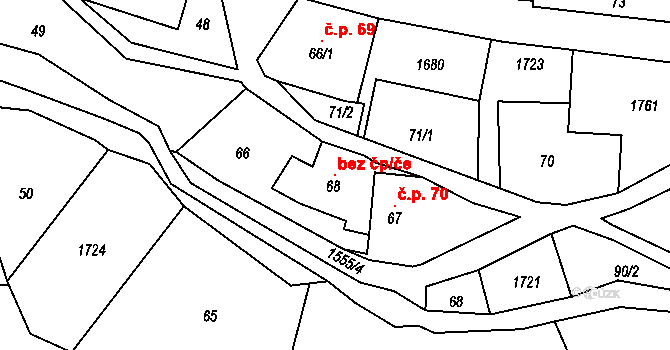 Děčín 102679053 na parcele st. 68 v KÚ Velká Veleň, Katastrální mapa