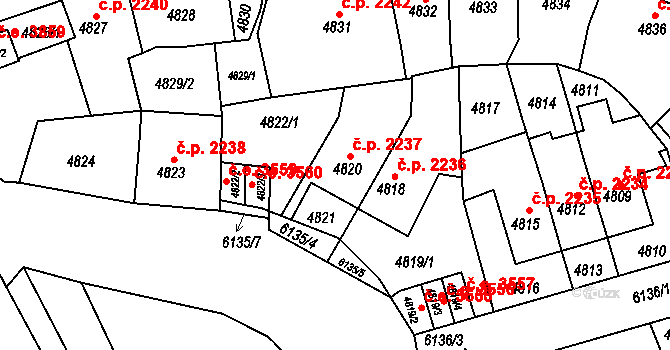 Jihlava 2237 na parcele st. 4820 v KÚ Jihlava, Katastrální mapa