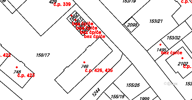 Úšovice 425,426, Mariánské Lázně na parcele st. 746 v KÚ Úšovice, Katastrální mapa