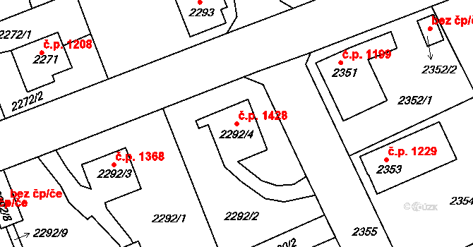 Turnov 1428 na parcele st. 2292/4 v KÚ Turnov, Katastrální mapa