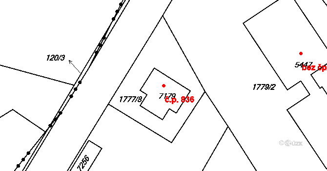 Kolín IV 836, Kolín na parcele st. 7179 v KÚ Kolín, Katastrální mapa