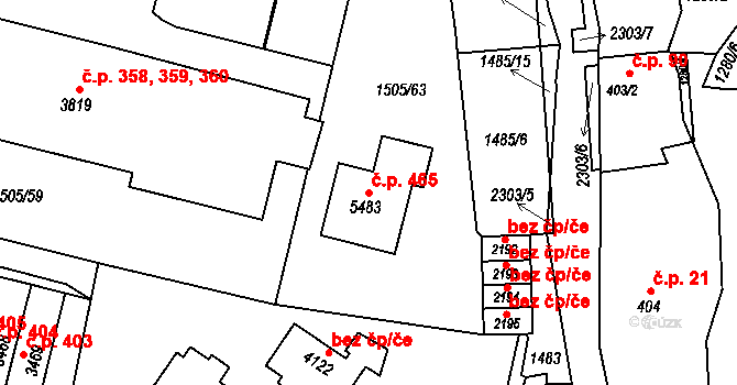 Kryblice 465, Trutnov na parcele st. 5483 v KÚ Trutnov, Katastrální mapa
