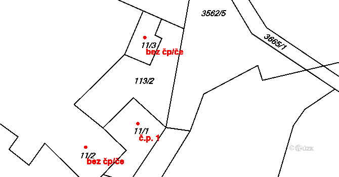 Michnice 3, Rožmitál na Šumavě na parcele st. 113/2 v KÚ Hněvanov, Katastrální mapa