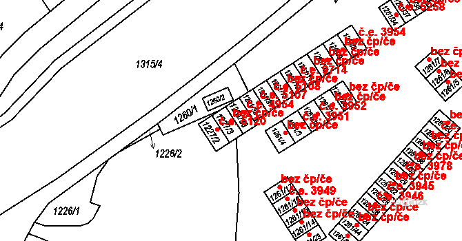 Ústí nad Labem 38858053 na parcele st. 1227/3 v KÚ Bukov, Katastrální mapa