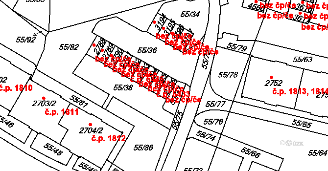 Česká Třebová 39396053 na parcele st. 2796 v KÚ Česká Třebová, Katastrální mapa