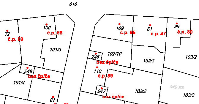 Zbuzany 39639053 na parcele st. 246 v KÚ Zbuzany, Katastrální mapa