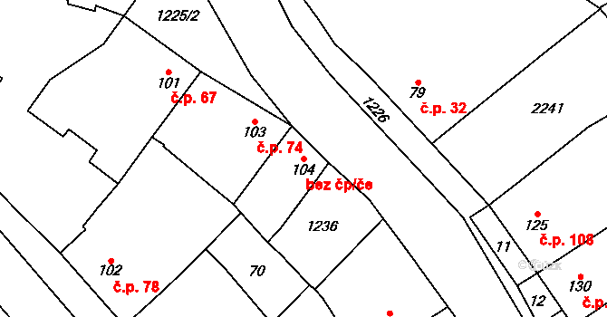 Krumsín 43272053 na parcele st. 104 v KÚ Krumsín, Katastrální mapa