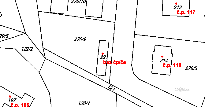 Libošovice 45957053 na parcele st. 221 v KÚ Libošovice, Katastrální mapa