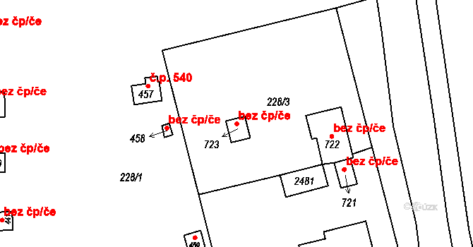 Předměřice nad Labem 50122053 na parcele st. 723 v KÚ Předměřice nad Labem, Katastrální mapa
