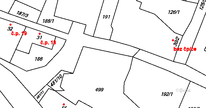 Jestřebí 11 na parcele st. 56 v KÚ Jestřebí u Zábřeha, Katastrální mapa