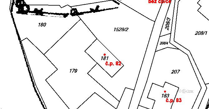 Ruprechtice 82, Meziměstí na parcele st. 181 v KÚ Ruprechtice u Broumova, Katastrální mapa