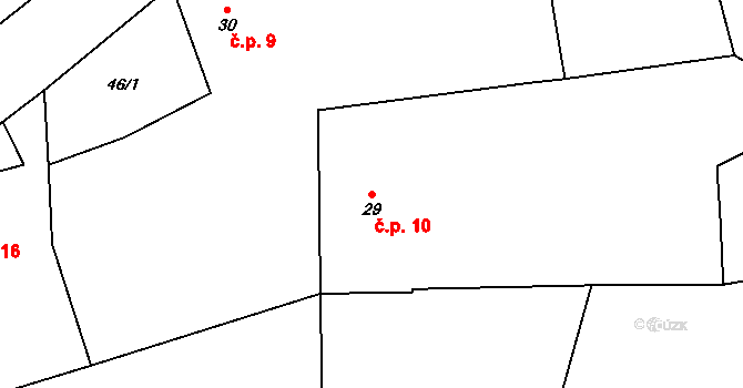 Pecerady 10, Týnec nad Sázavou na parcele st. 29 v KÚ Pecerady, Katastrální mapa