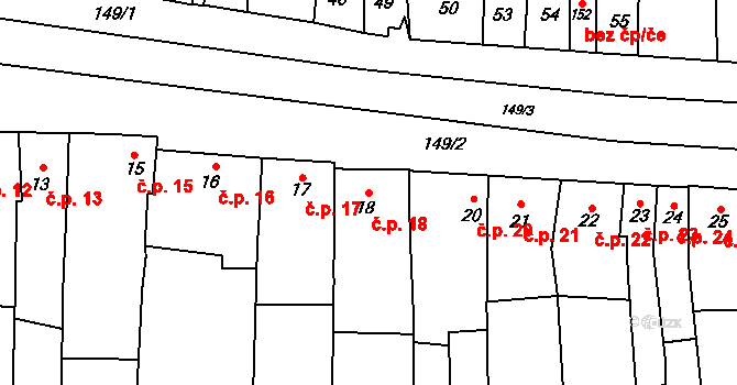 Lípy 18, Slatinice na parcele st. 18 v KÚ Lípy, Katastrální mapa