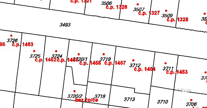 České Budějovice 3 1457, České Budějovice na parcele st. 3719 v KÚ České Budějovice 3, Katastrální mapa