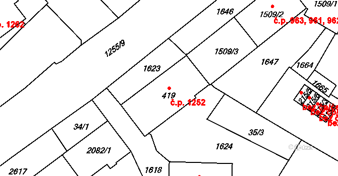 Přeštice 1252 na parcele st. 419 v KÚ Přeštice, Katastrální mapa