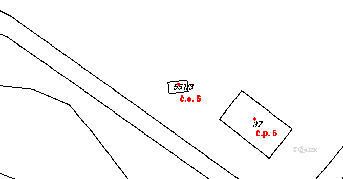 Opatovice 5, Vyškov na parcele st. 551/3 v KÚ Opatovice u Vyškova, Katastrální mapa