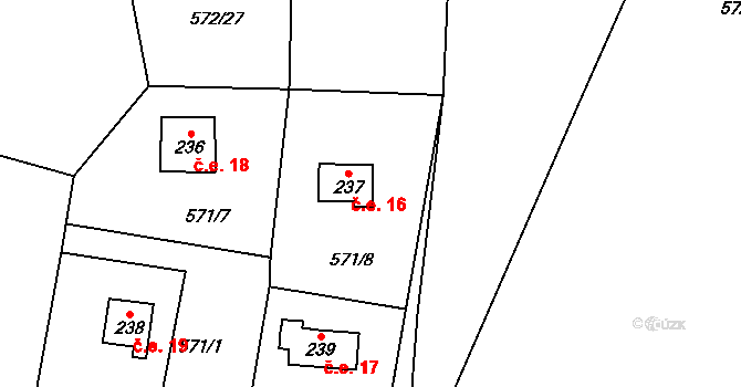 Fryšava pod Žákovou horou 16 na parcele st. 237 v KÚ Fryšava pod Žákovou horou, Katastrální mapa