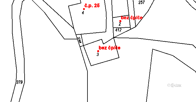 Osek 39138054 na parcele st. 3 v KÚ Hrad Osek, Katastrální mapa