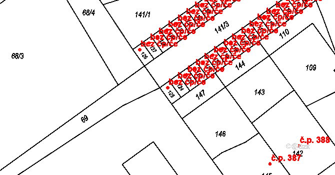 Horka nad Moravou 40856054 na parcele st. 125 v KÚ Horka nad Moravou, Katastrální mapa
