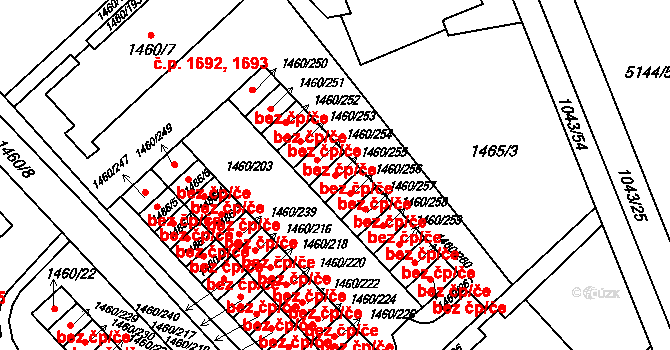Frýdek-Místek 42088054 na parcele st. 1460/255 v KÚ Místek, Katastrální mapa
