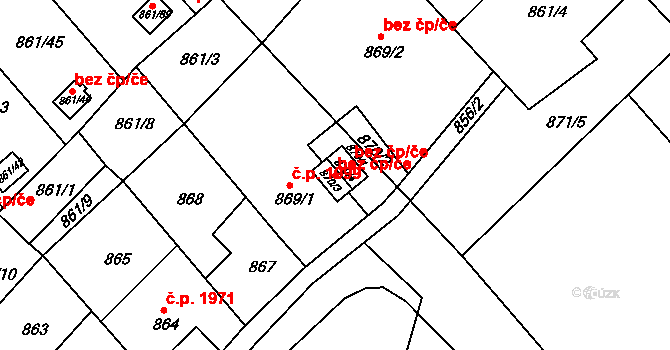 Teplice 45149054 na parcele st. 870/3 v KÚ Teplice-Trnovany, Katastrální mapa