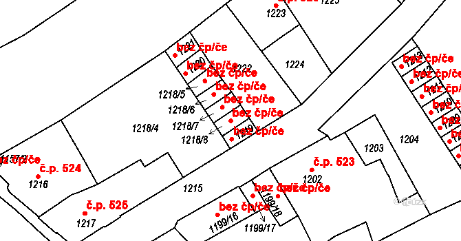 Krnov 45618054 na parcele st. 1218/8 v KÚ Opavské Předměstí, Katastrální mapa
