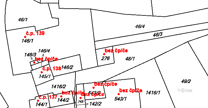 Lhenice 46133054 na parcele st. 276 v KÚ Lhenice, Katastrální mapa