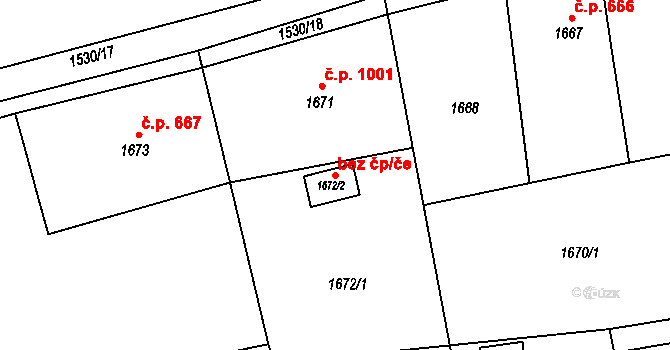 Stonava 47516054 na parcele st. 1672/2 v KÚ Stonava, Katastrální mapa