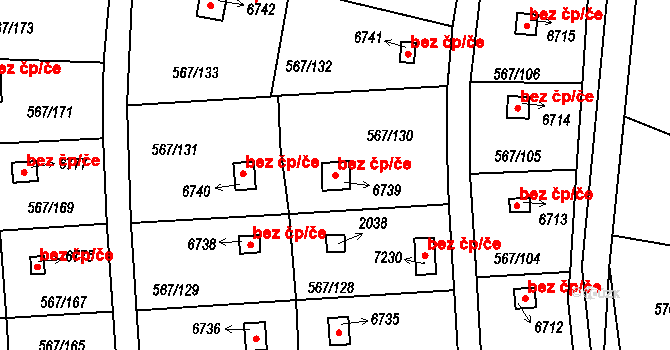 Mladá Boleslav 48164054 na parcele st. 6739 v KÚ Mladá Boleslav, Katastrální mapa