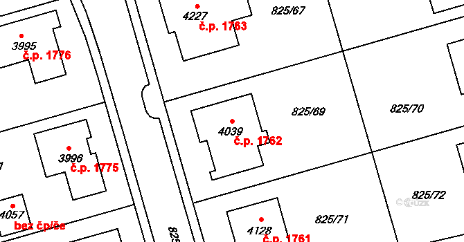 Humpolec 1762 na parcele st. 4039 v KÚ Humpolec, Katastrální mapa