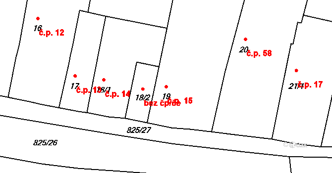 Nehasice 15, Bitozeves na parcele st. 19 v KÚ Nehasice, Katastrální mapa
