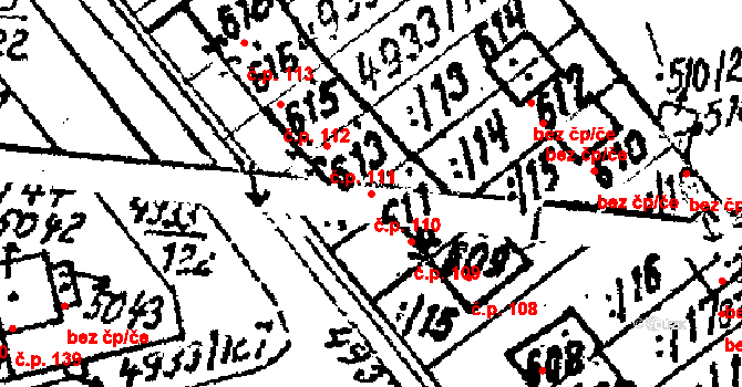 Pasohlávky 110 na parcele st. 613 v KÚ Pasohlávky, Katastrální mapa