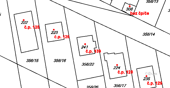 Mramotice 139, Znojmo na parcele st. 241 v KÚ Mramotice, Katastrální mapa