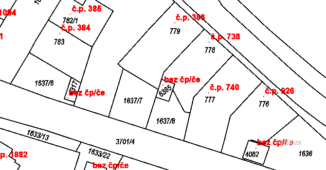 Rakovník 120267055 na parcele st. 6385 v KÚ Rakovník, Katastrální mapa