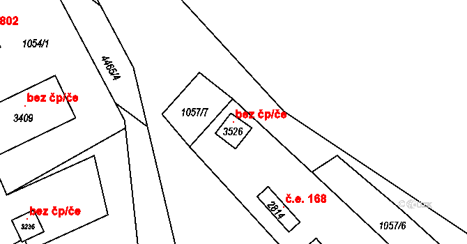Ostravice 120522055 na parcele st. 3526 v KÚ Ostravice 1, Katastrální mapa