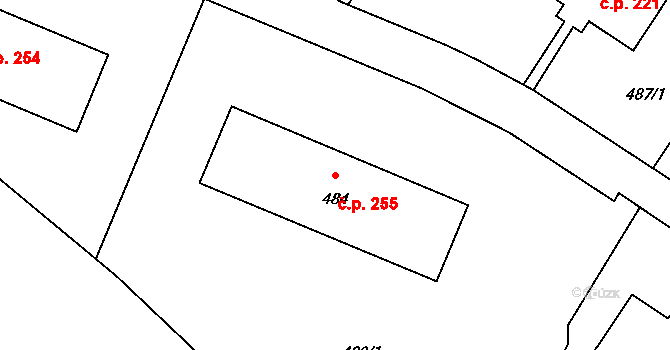 Dolní Líštná 255, Třinec na parcele st. 484 v KÚ Dolní Líštná, Katastrální mapa