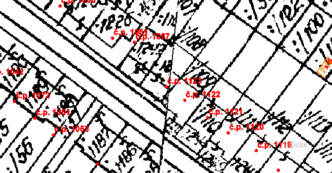 Lanžhot 1123 na parcele st. 1242 v KÚ Lanžhot, Katastrální mapa