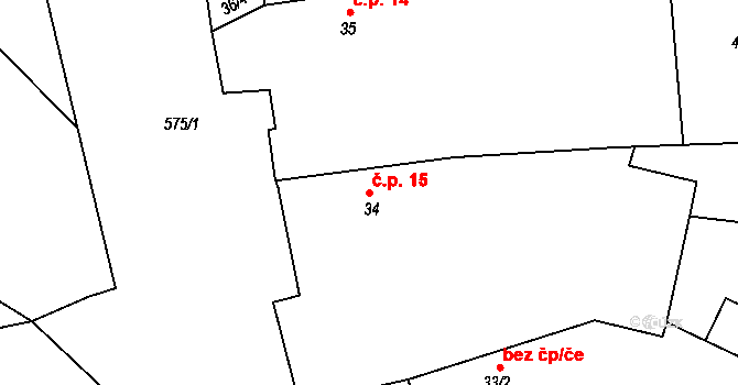 Bubovice 15, Volenice na parcele st. 34 v KÚ Bubovice u Březnice, Katastrální mapa