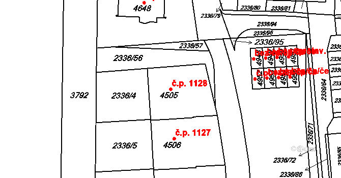 Žamberk 1128 na parcele st. 4505 v KÚ Žamberk, Katastrální mapa